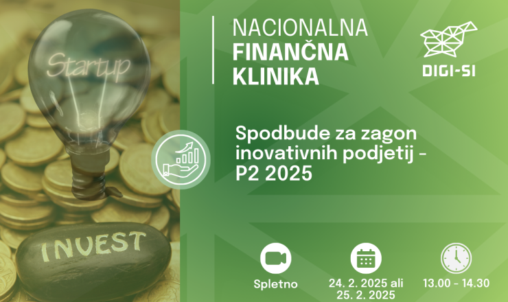 Nacionalna finančna klinika - Spodbude za zagon inovativnih podjetij – P2 2025